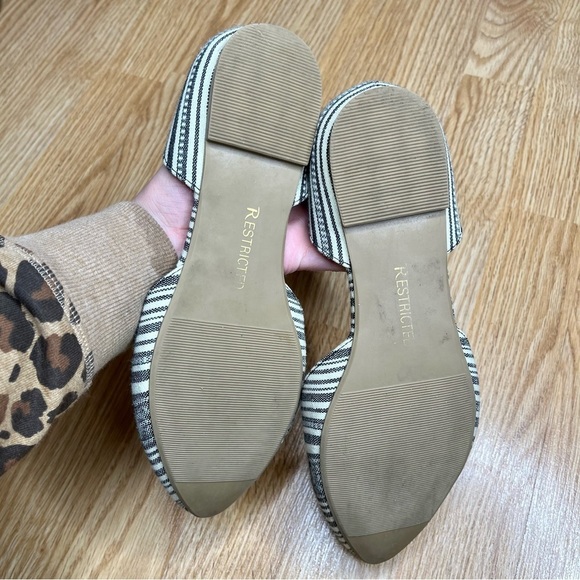 Restricted Buckle Dorsay Aztec Canvas Fabric Bohemian Pointed Toe Flats Size 10 - Picture 7 of 13